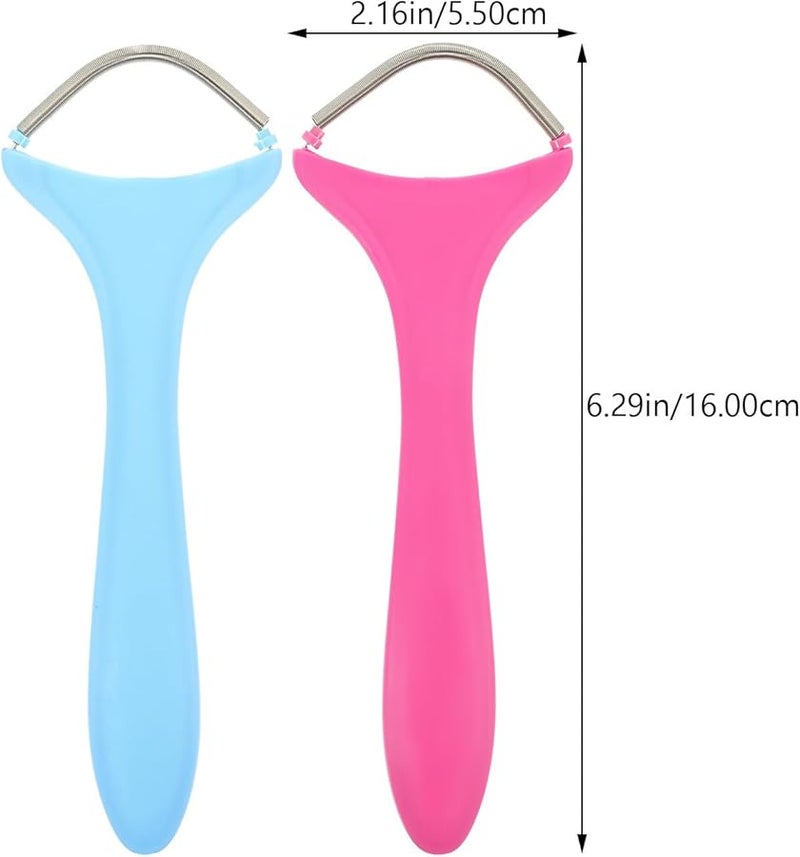 Cabilock 2Pcs Manual Face Epilator Hair Removal Tool for Women Upper Lip Pink and Blue - Image 2